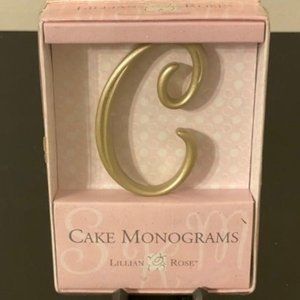 Letter "C" Wedding Cake Monogram Topper